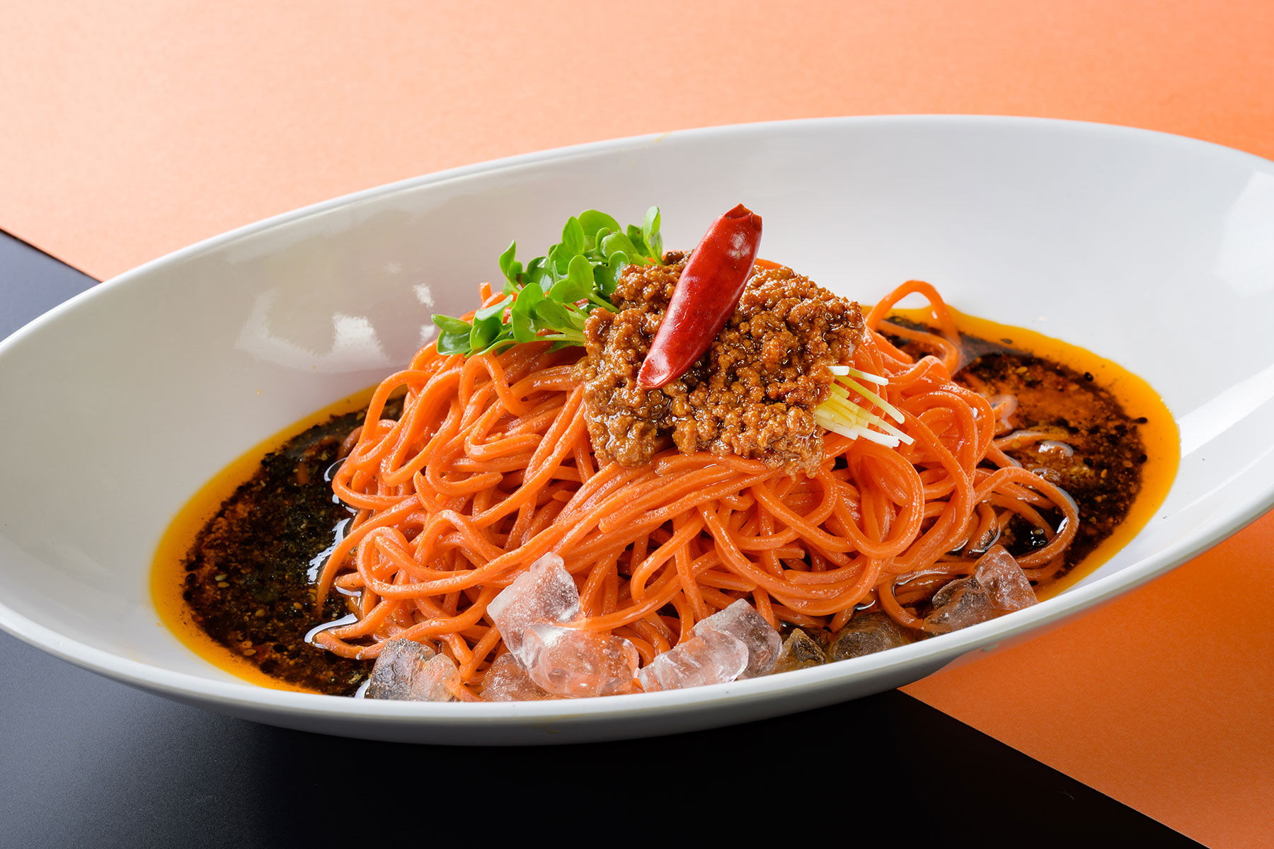 Black Mala (Spicy Sichuan Pepper) Without Soup Noodles 1,600yen