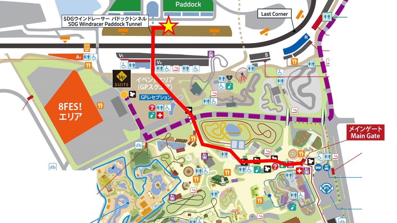 Route from Main Gate to the Venue