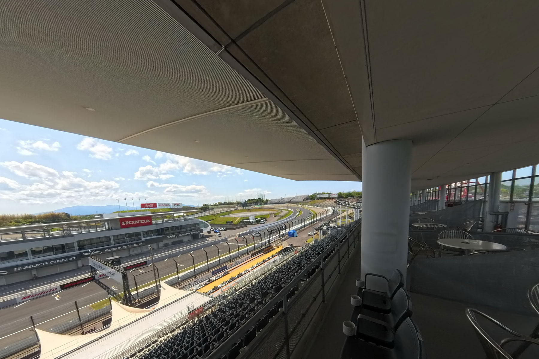 View from the Panorama Terrace. A perfect position to see the car coming out of the final corner.