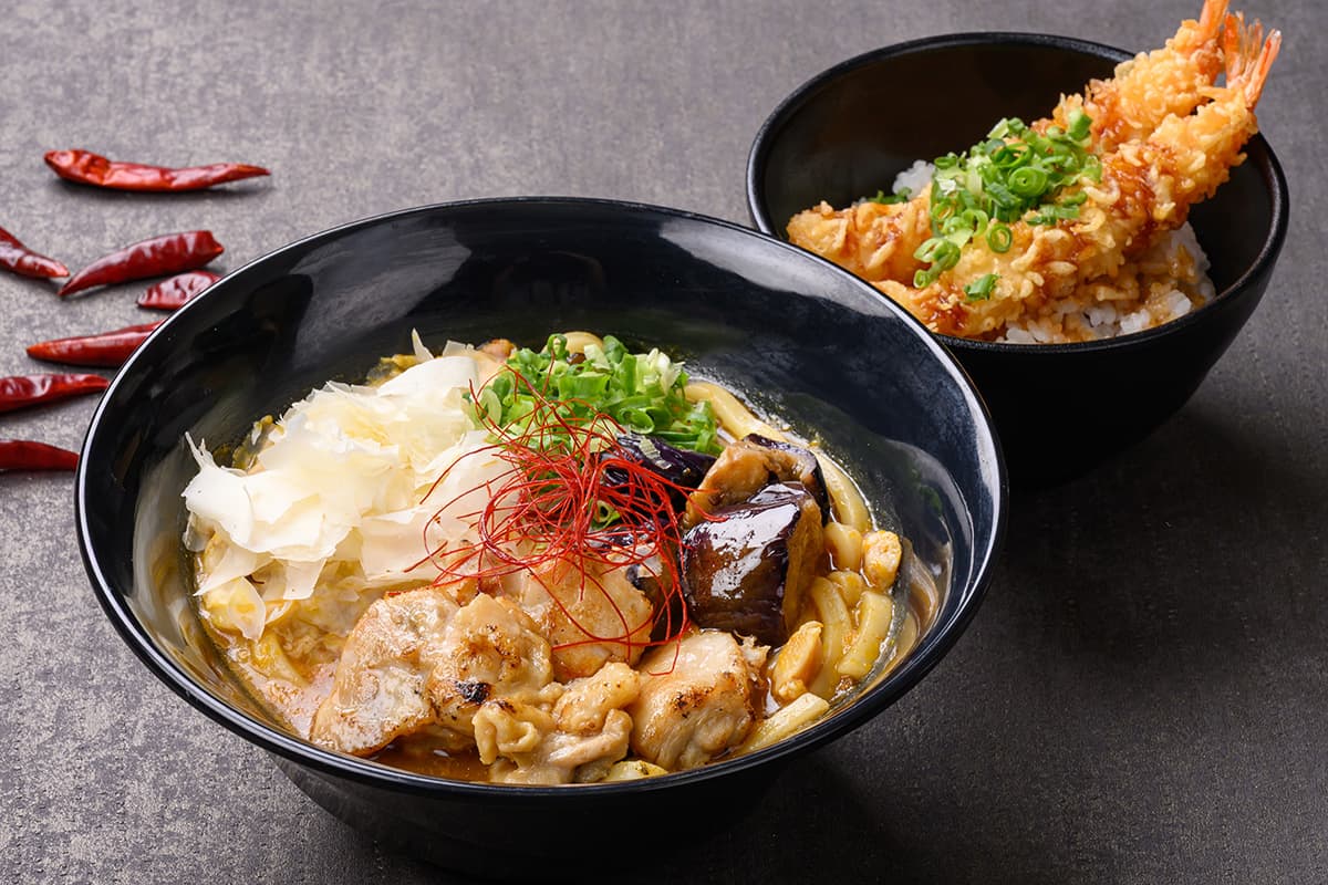 Fluffy Cheese and Chicken Curry Udon