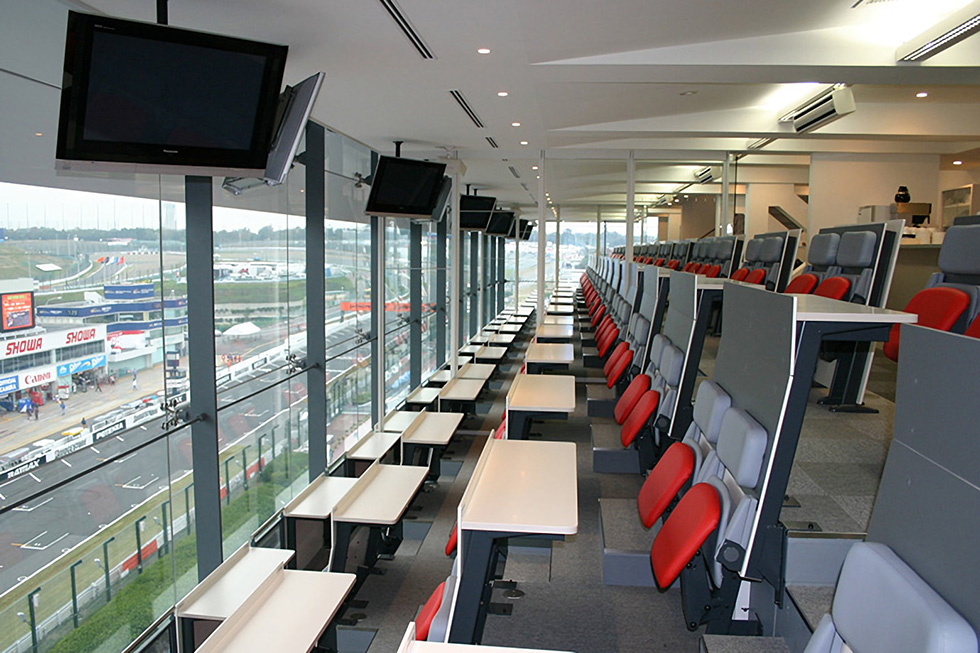 Grandstand with a view of the main straight (reserved seating)