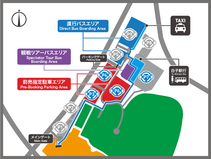 正面駐車場・各種バス乗り場MAP 3月28日(土)