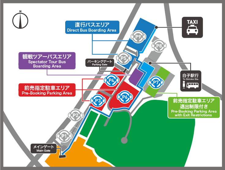 正面駐車場・各種バス乗り場MAP 3月29日(日)