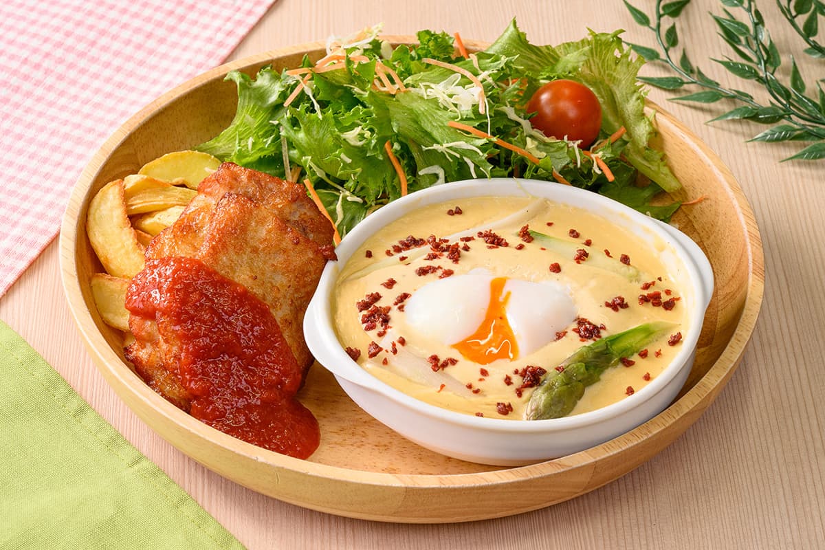 アスパラのカルボナーラドリア