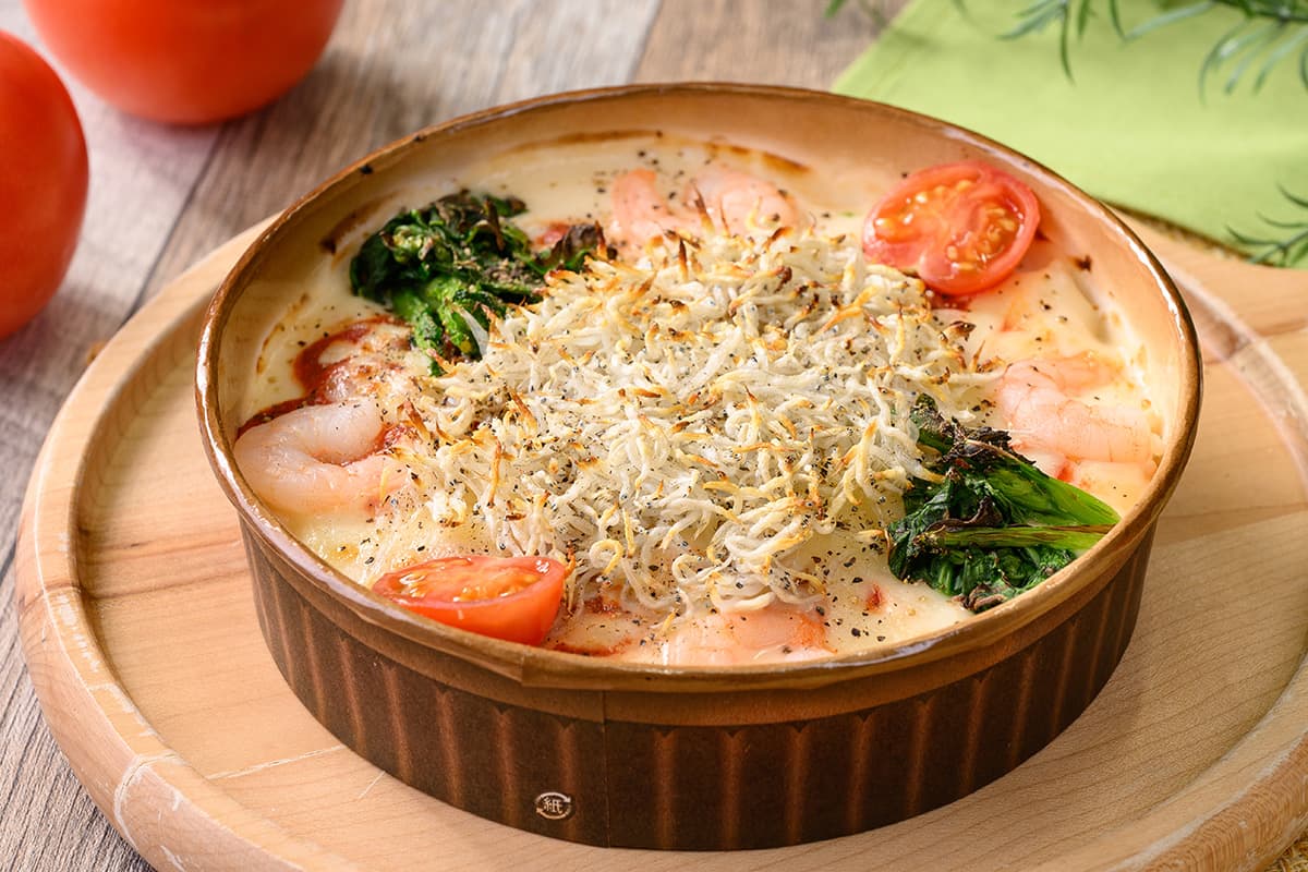 しらすとエビのクリームドリア