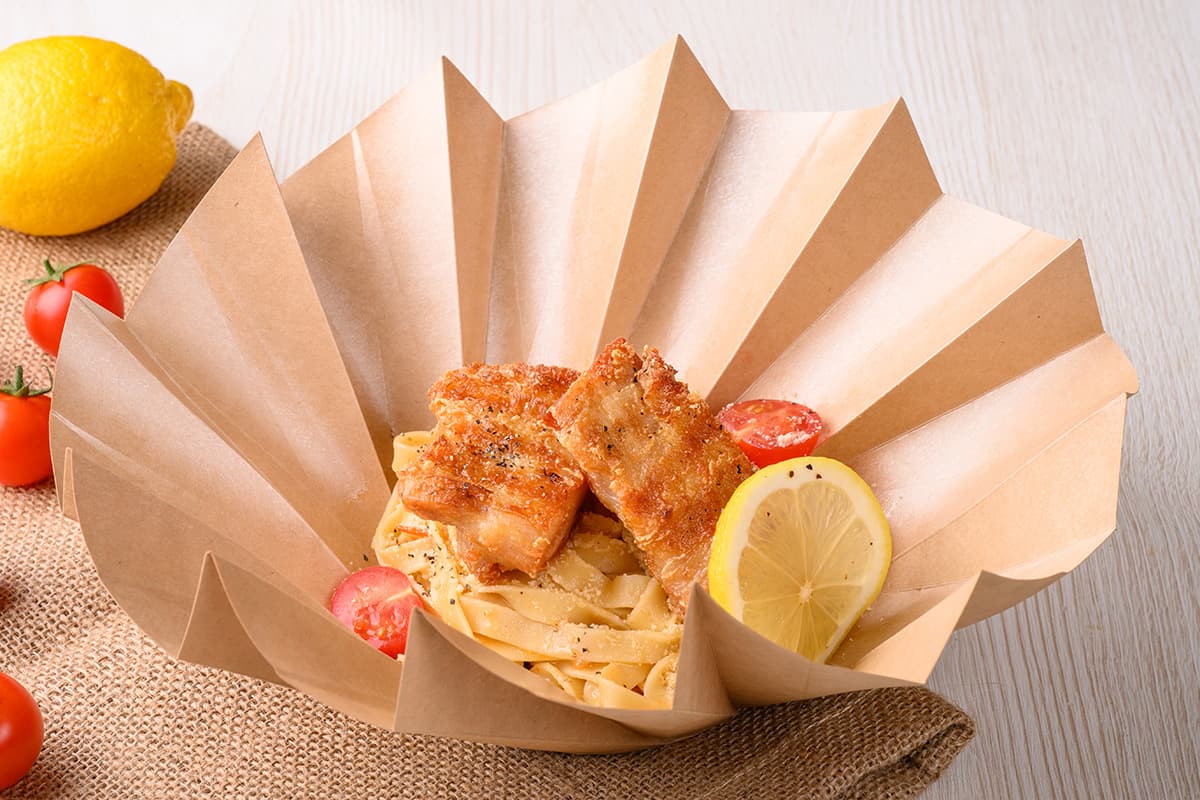 チキンのレモンオイルパスタ