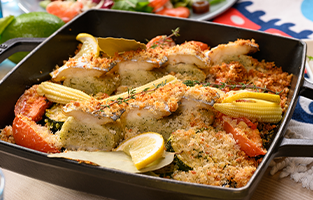 太刀魚と夏野菜のベッカフィーコ