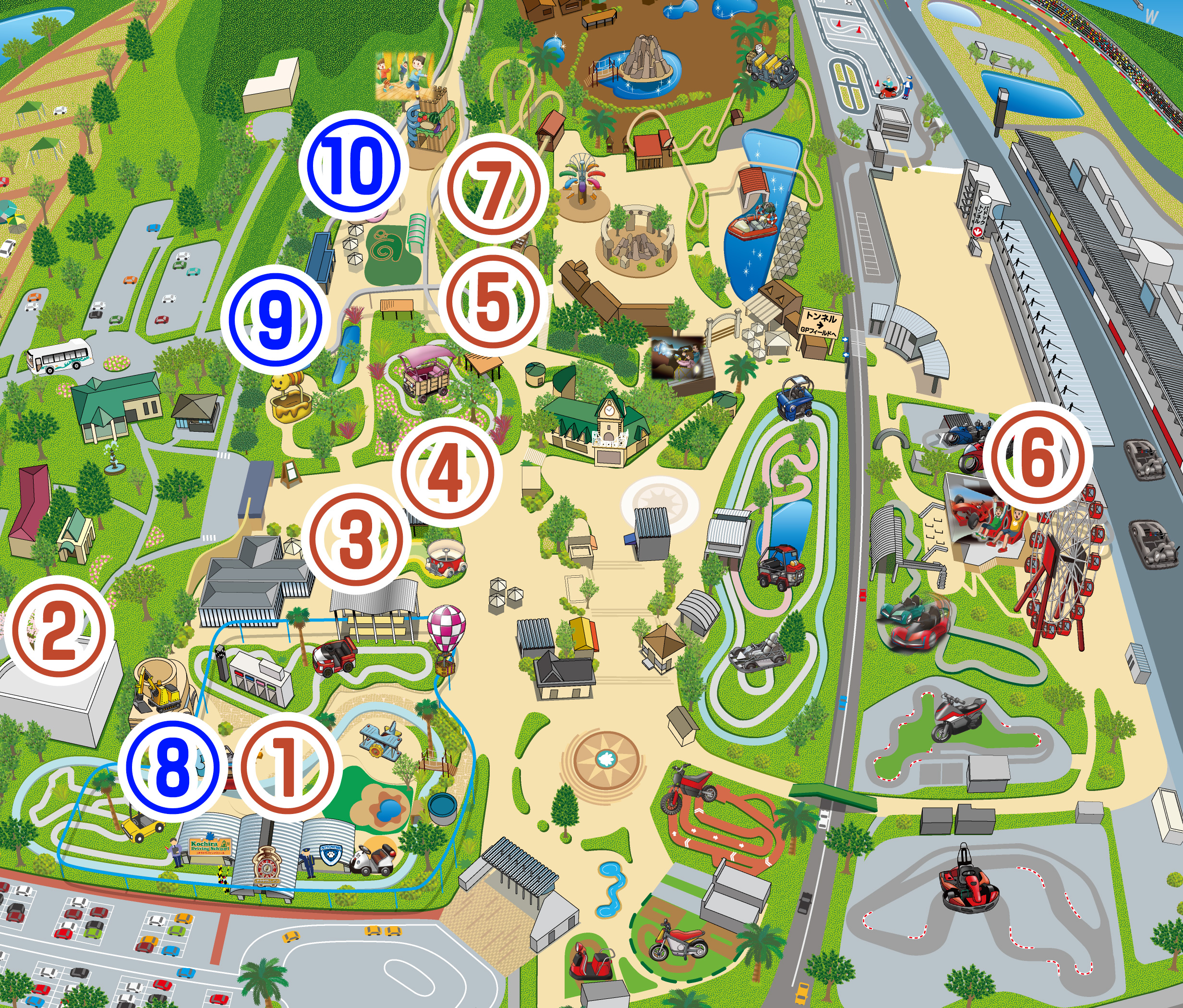 マップ 0歳から乗れるアトラクション