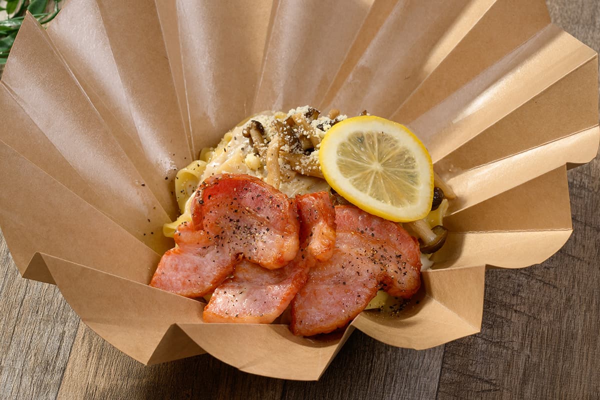 厚切培根波爾奇尼奶油義大利麵